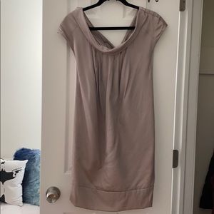plastic island iridescent champagne mini dress